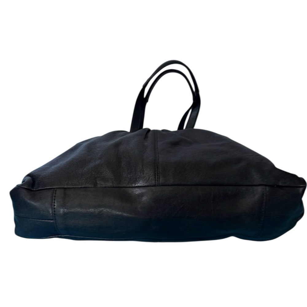 Coach Black Leather Tote with Gold Accents - Picture 5 of 6